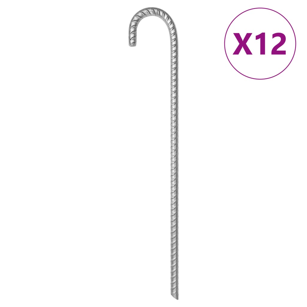 vidaXL Zeltheringe 6 Stk. 37 cm Ø10 mm Verzinkter Stahl