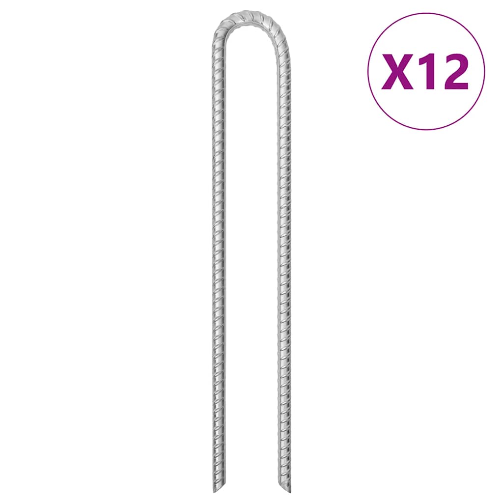 vidaXL Zeltheringe 6 Stk. U-Form 30 cm Ø7 mm Verzinkter Stahl