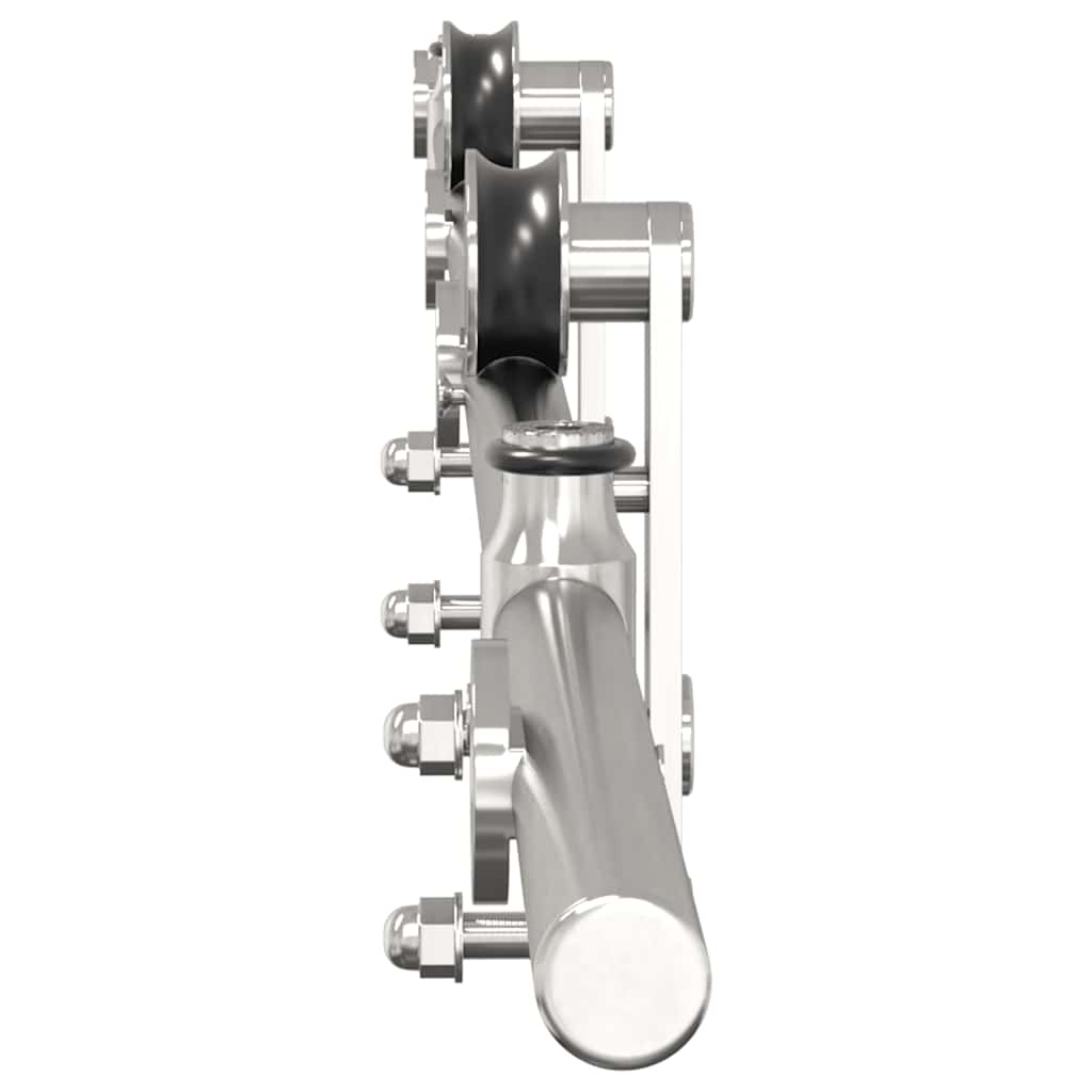 vidaXL Schiebetür-Beschlagsatz 183 cm Edelstahl Silbern