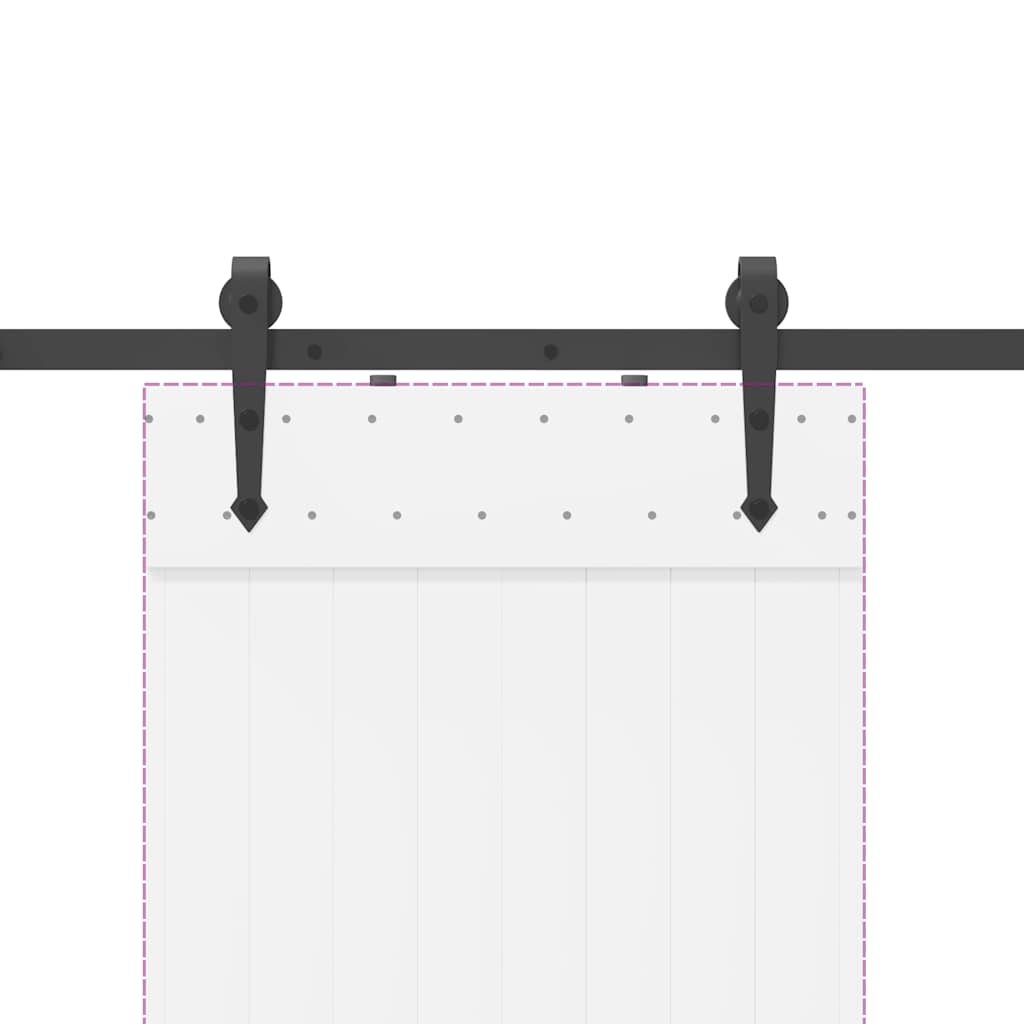 vidaXL Schiebetürbeschlag-Set 152,5 cm Stahl Schwarz