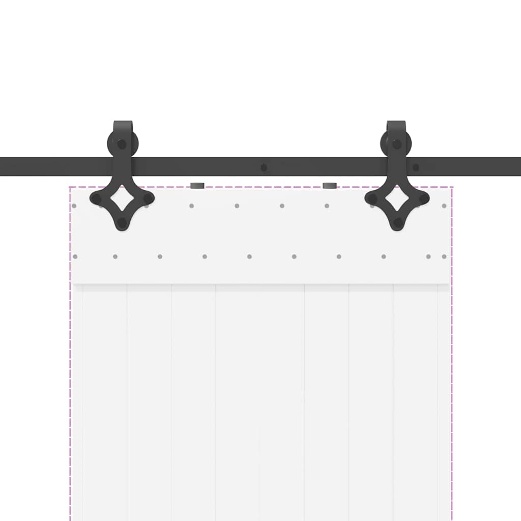 vidaXL Schiebetürbeschlag-Set 213,5 cm Stahl Schwarz