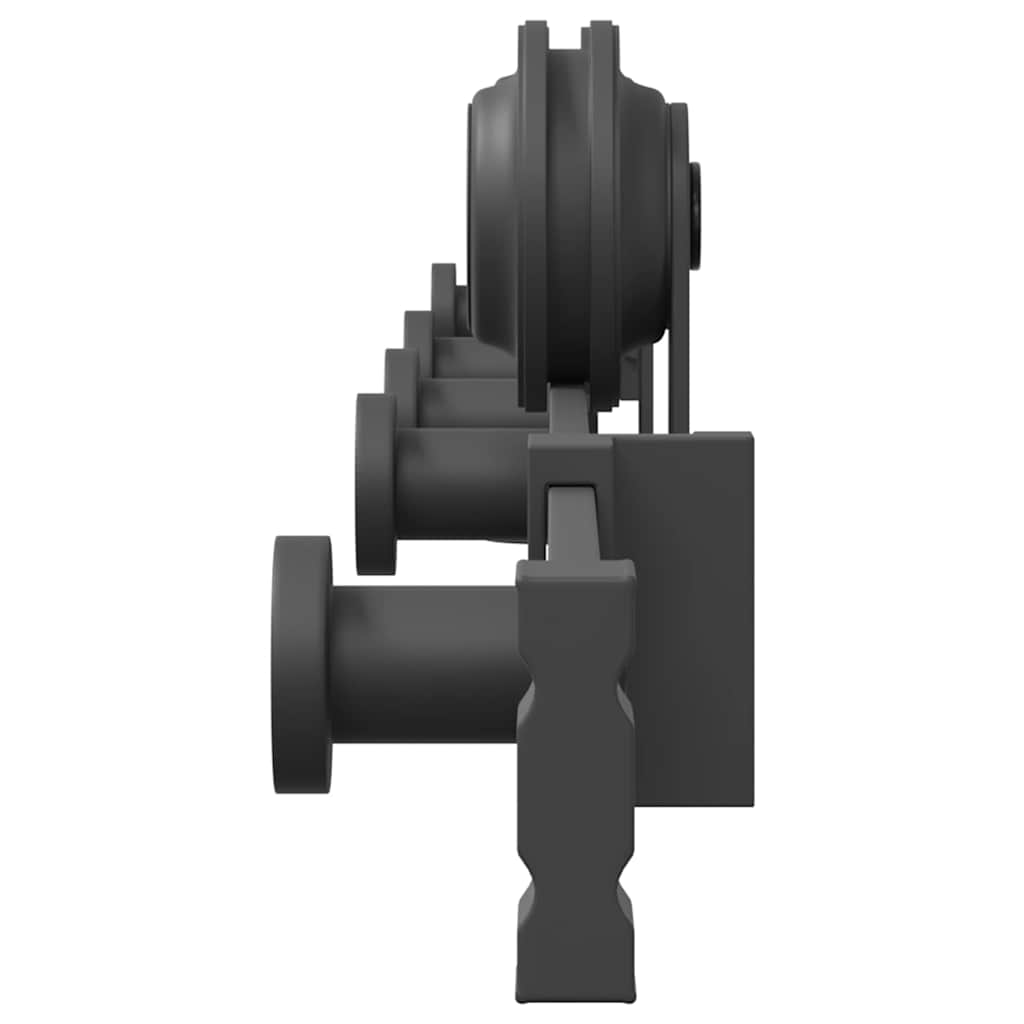 vidaXL Schiebetürbeschlag-Set 213,5 cm Stahl Schwarz