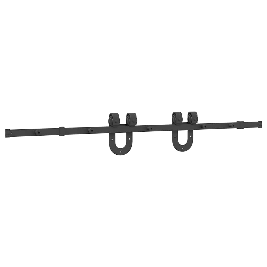 vidaXL Schiebetürbeschlag-Set 183 cm Stahl Schwarz