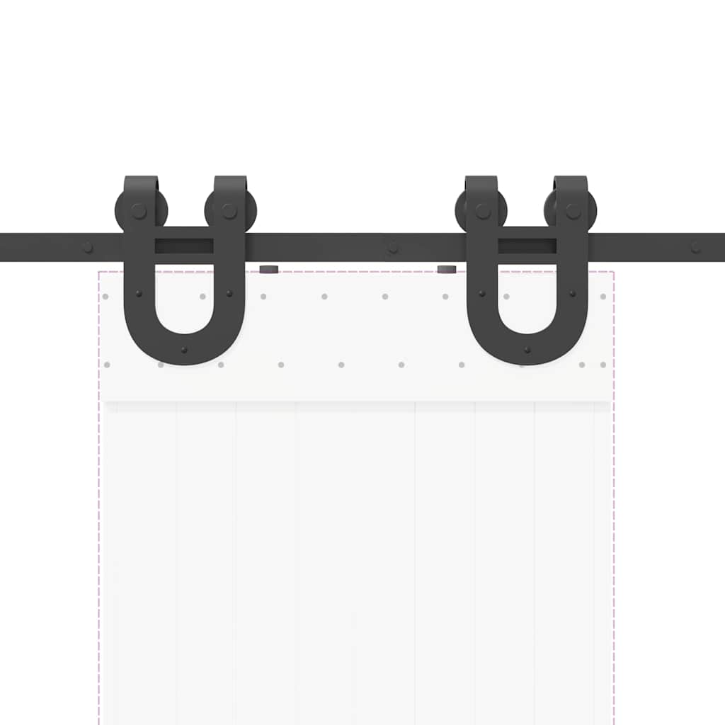 vidaXL Schiebetürbeschlag-Set 183 cm Stahl Schwarz