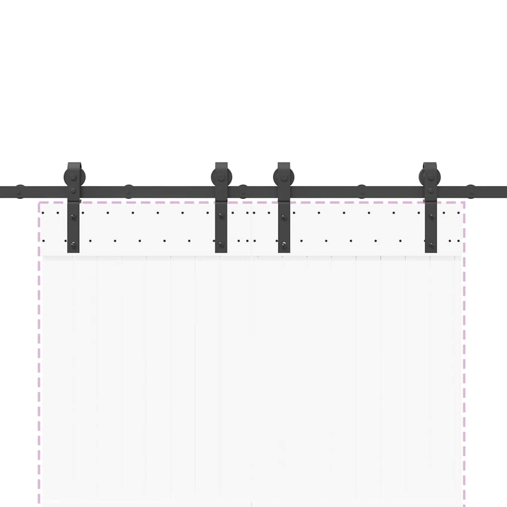 vidaXL Schiebetürbeschlag-Set 183 cm Stahl Schwarz