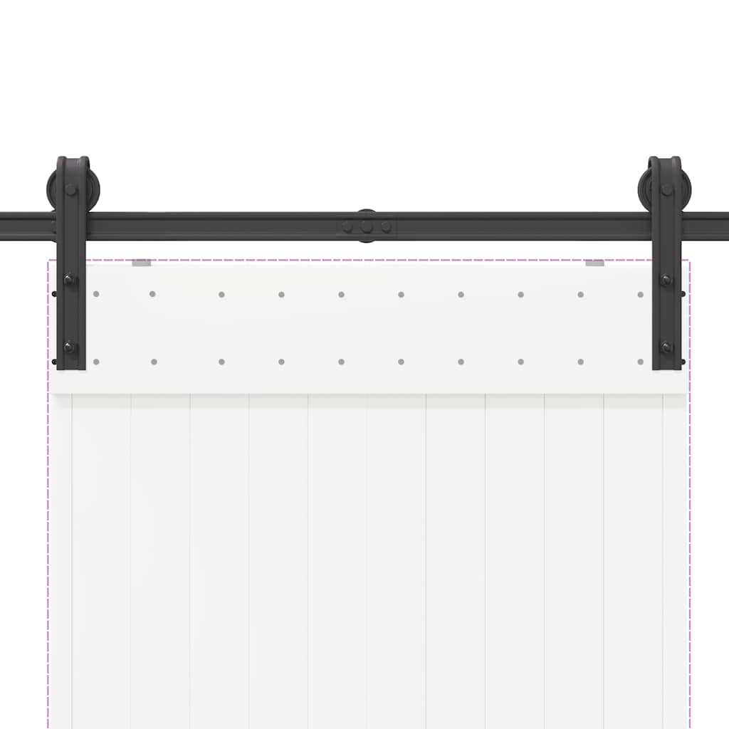 vidaXL Schiebetürbeschlag-Set 183 cm Stahl Schwarz