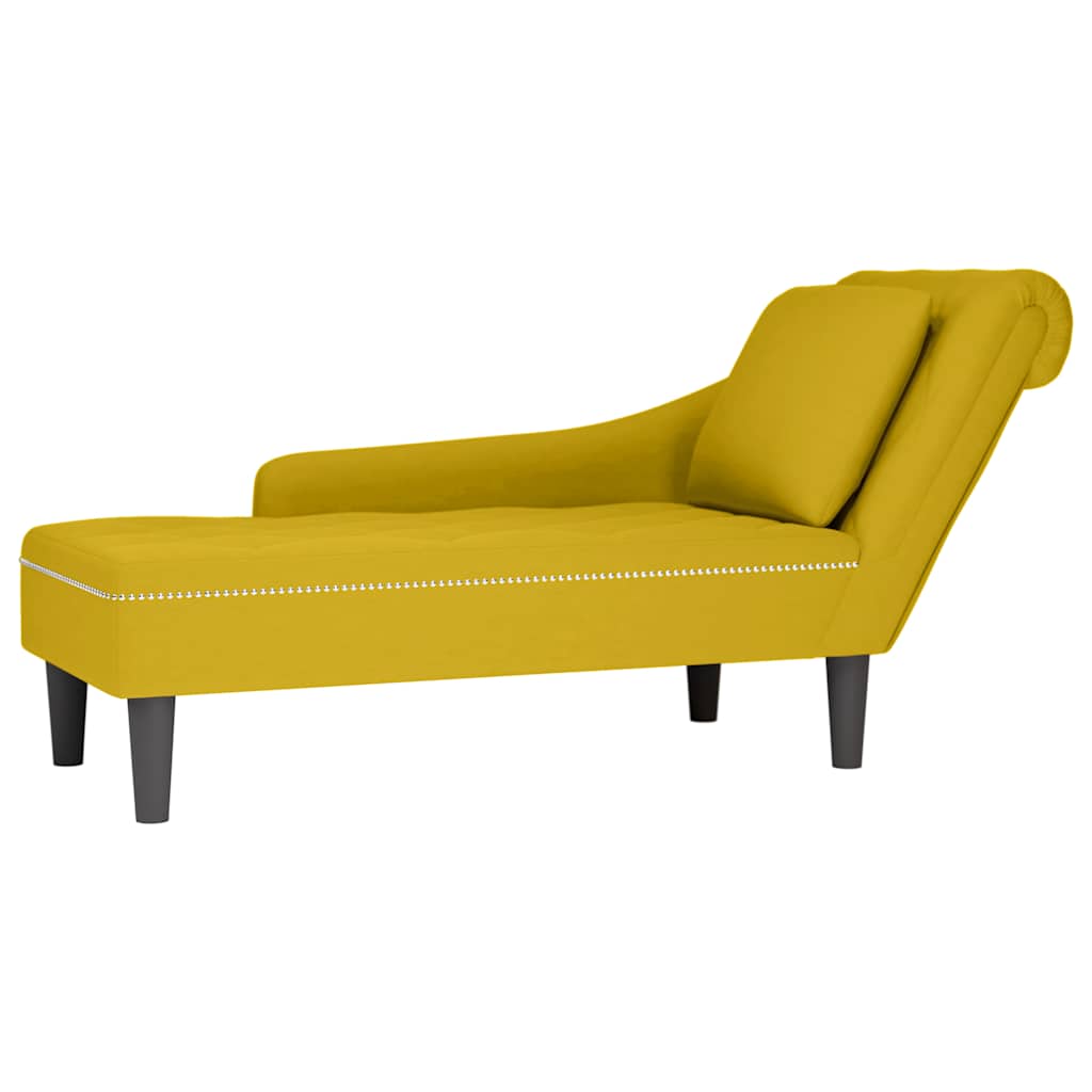 vidaXL Chaiselongue mit Kissen und Rechter Armlehne Blau Samt