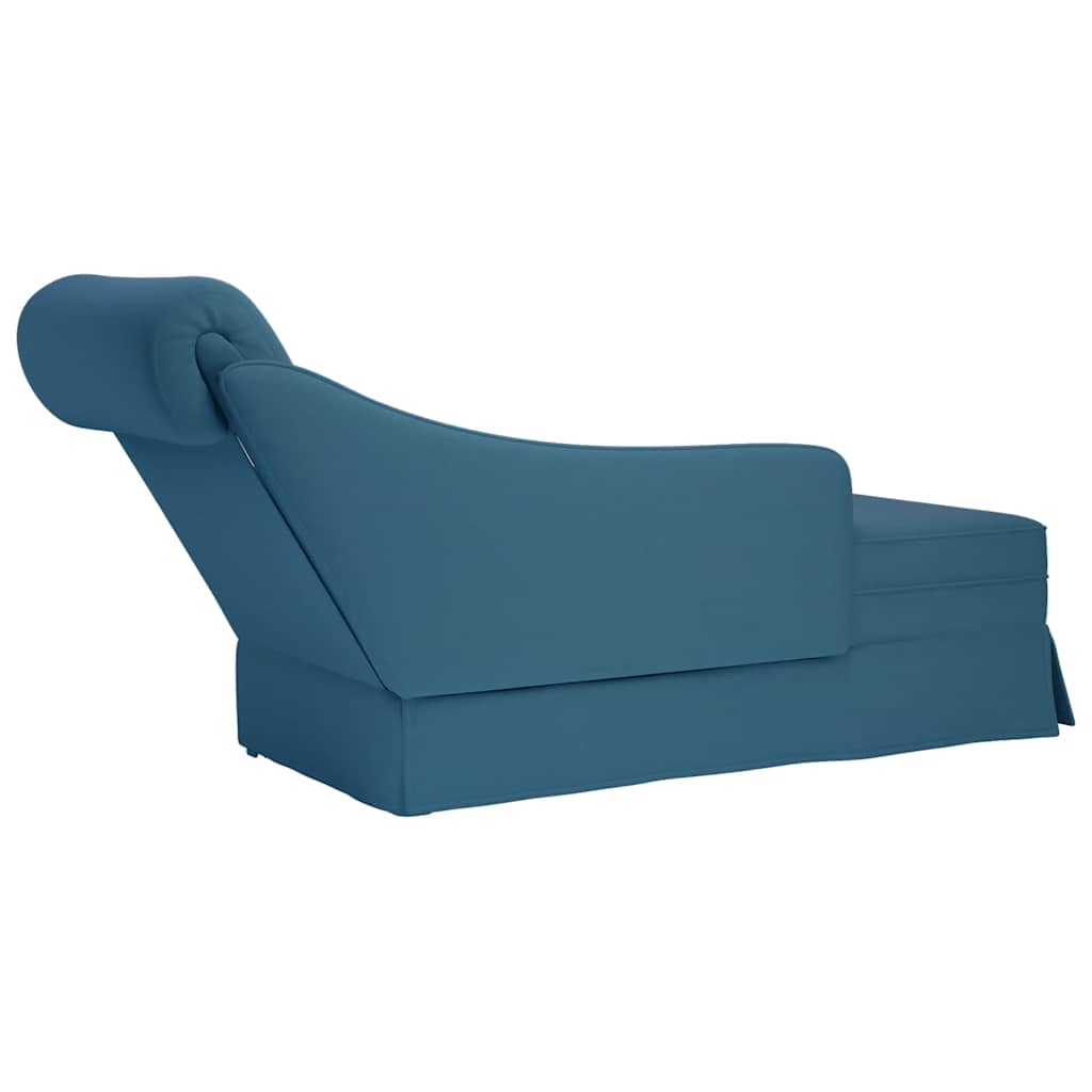 vidaXL Chaiselongue mit Nackenrolle und Rechter Armlehne Blau Samt