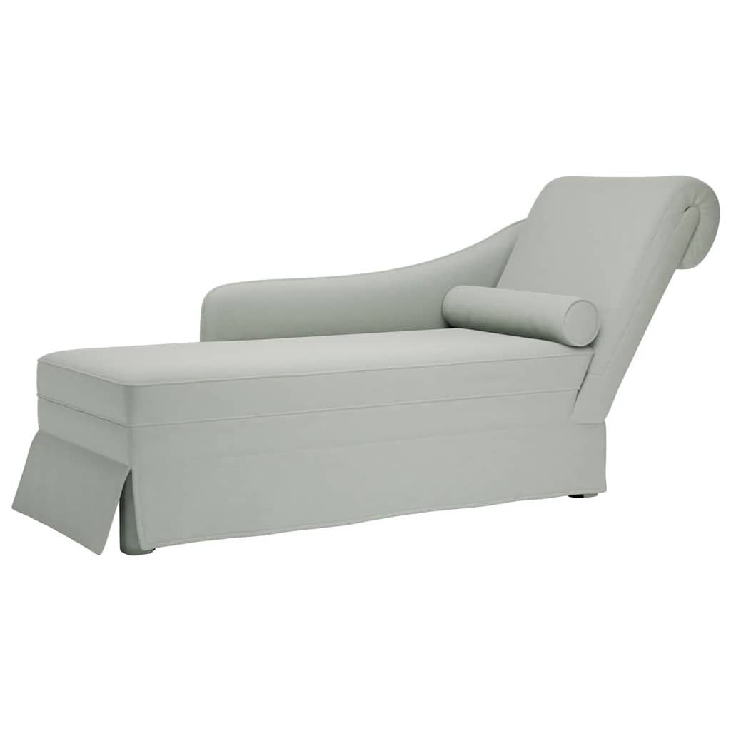 vidaXL Chaiselongue mit Nackenrolle und Rechter Armlehne Blau Samt