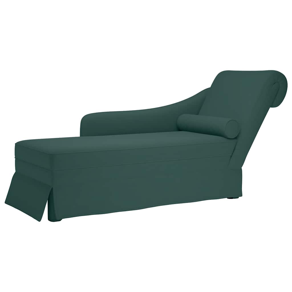 vidaXL Chaiselongue mit Nackenrolle und Rechter Armlehne Blau Samt