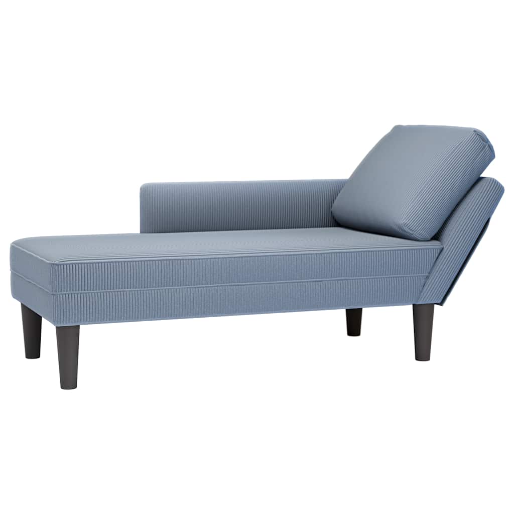 vidaXL Chaiselongue mit Kissen Hellgrau Cordstoff