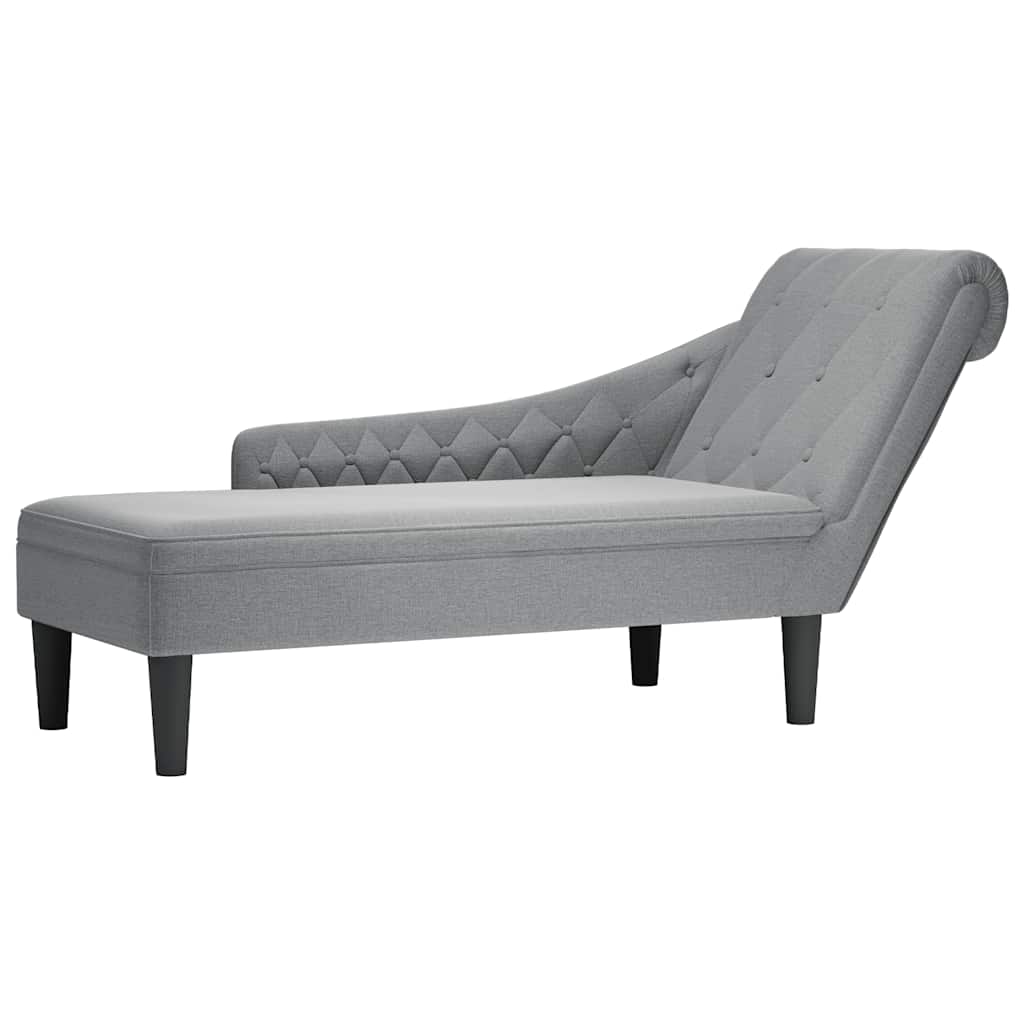 vidaXL Chaiselongue mit Kissen und Rechter Armlehne Schwarz Stoff