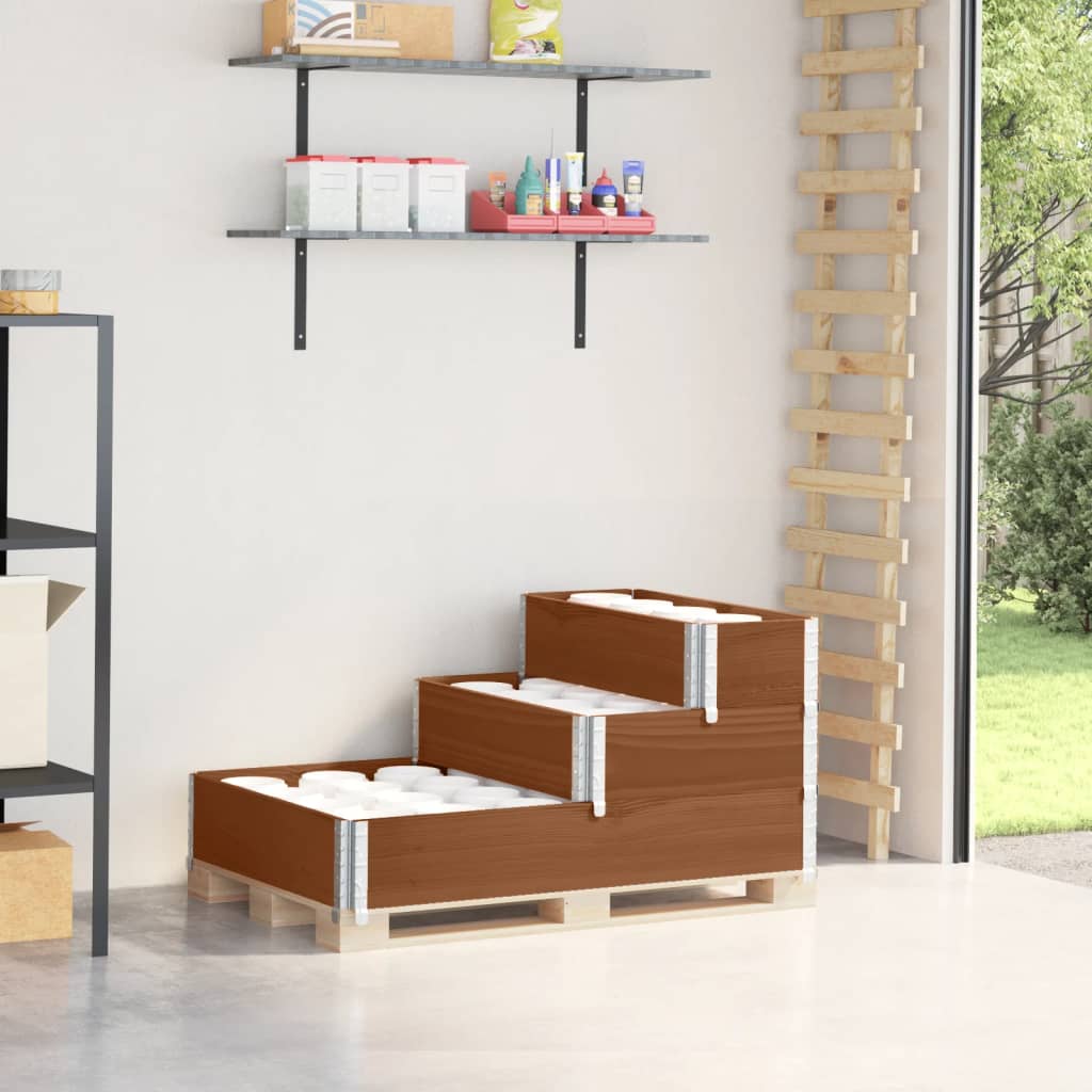 vidaXL 3-stöckiges Hochbeet 120x80 cm Massivholz Kiefer