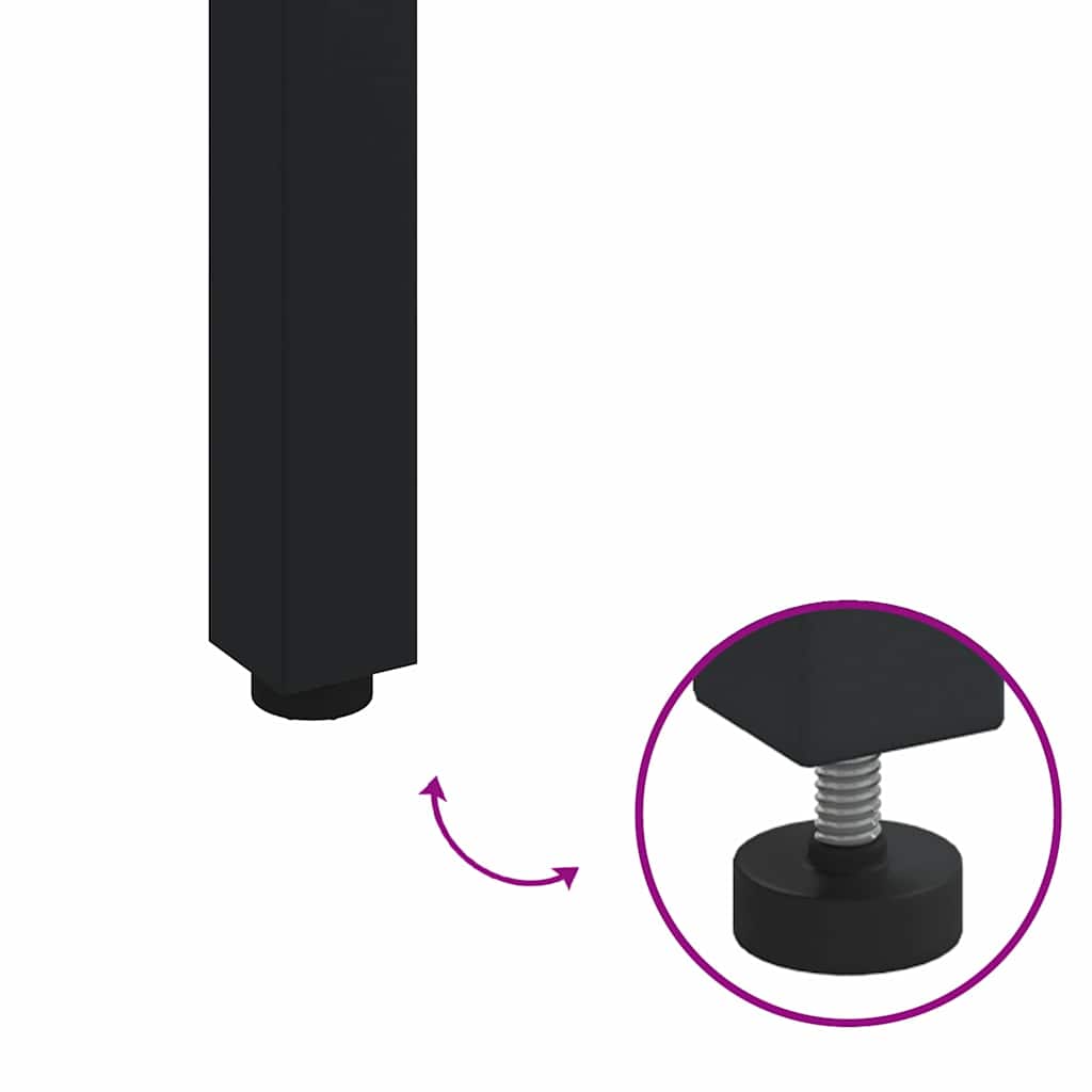 vidaXL Tisch für Outdoor Natürlich und Schwarz 90 x 90 x 75 cm