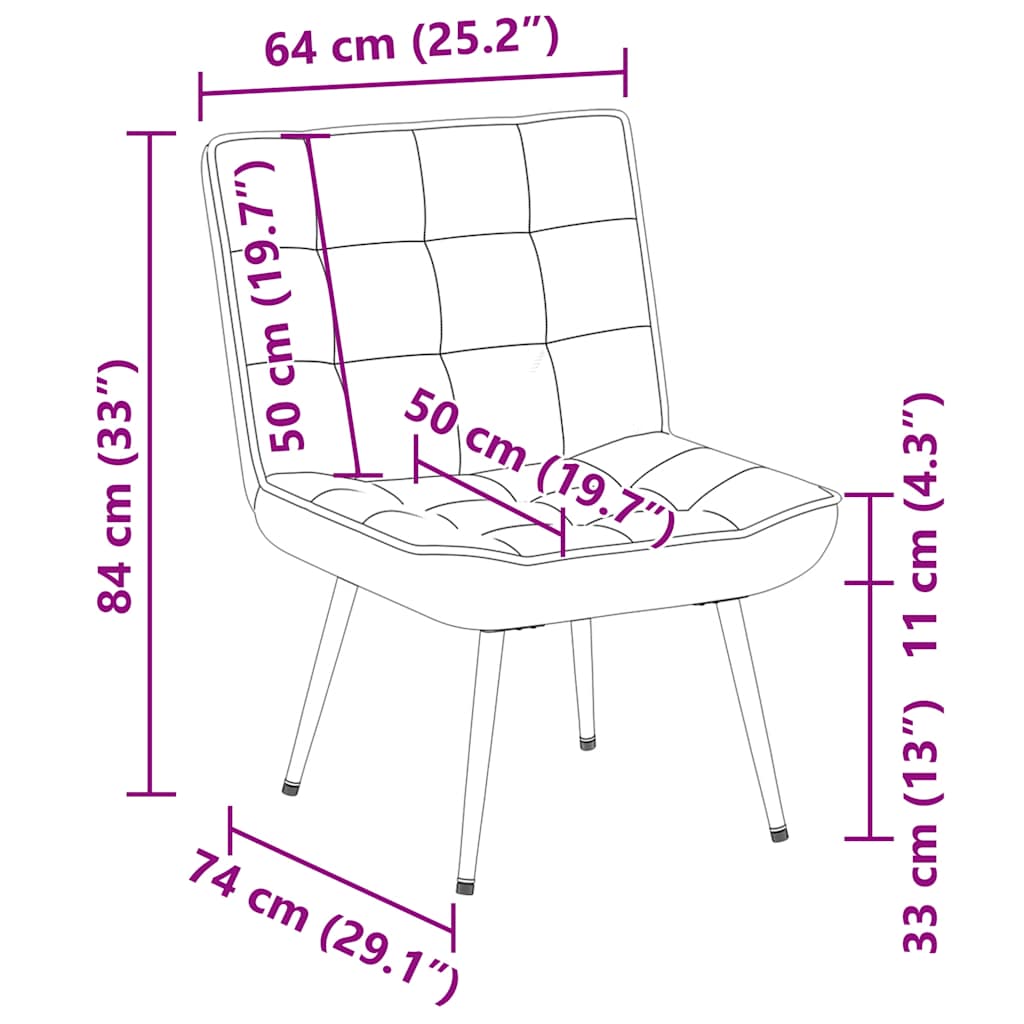 vidaXL Relaxsessel Hellgrau 64x74x84 cm Samt