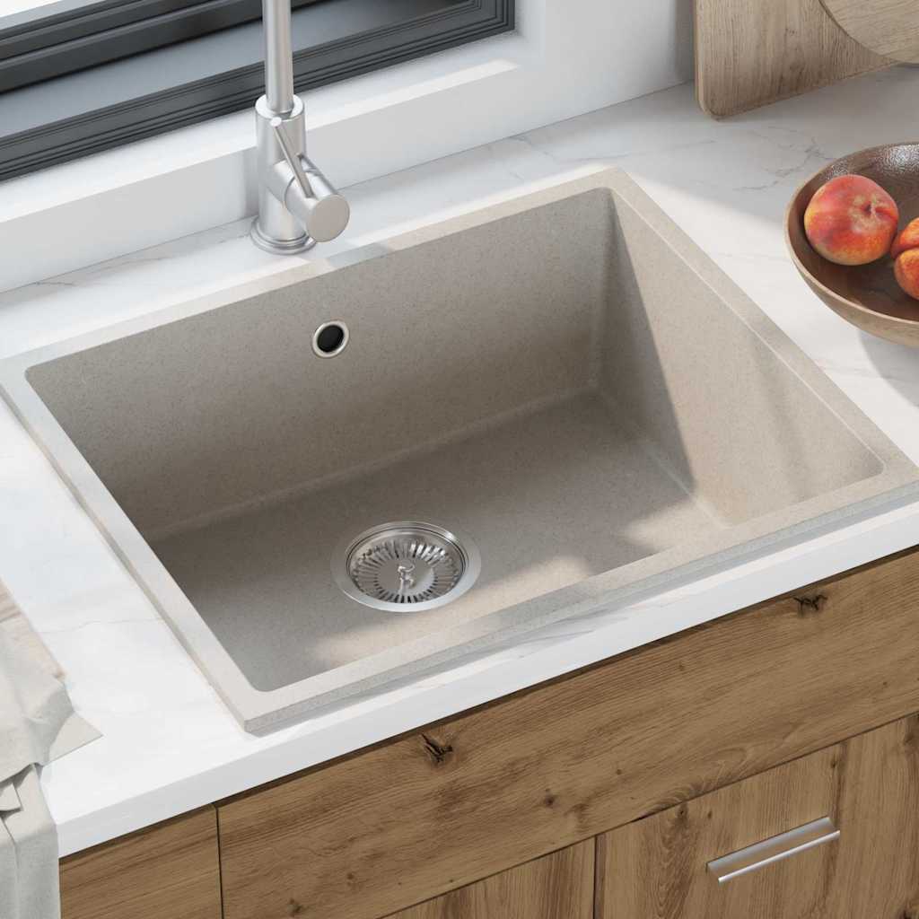vidaXL Küchenspüle Grau 54 x 44 x 20 cm Granit