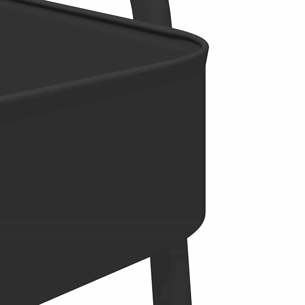 vidaXL Aufbewahrungswagen 3 Etagen Schwarz 42x41,5x77 cm Stahl