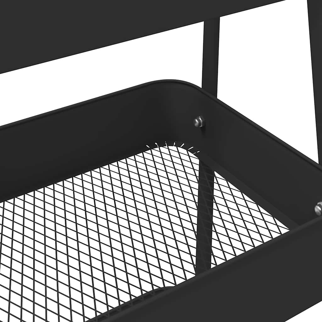 vidaXL Aufbewahrungswagen 3 Etagen Schwarz 42x41,5x77 cm Stahl