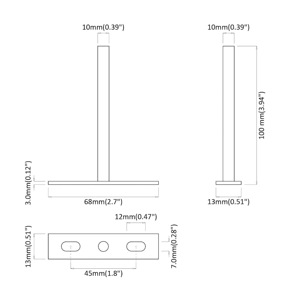 vidaXL Regalträger Schwebend 12 Stk. Unsichtbar Ø10x100 mm