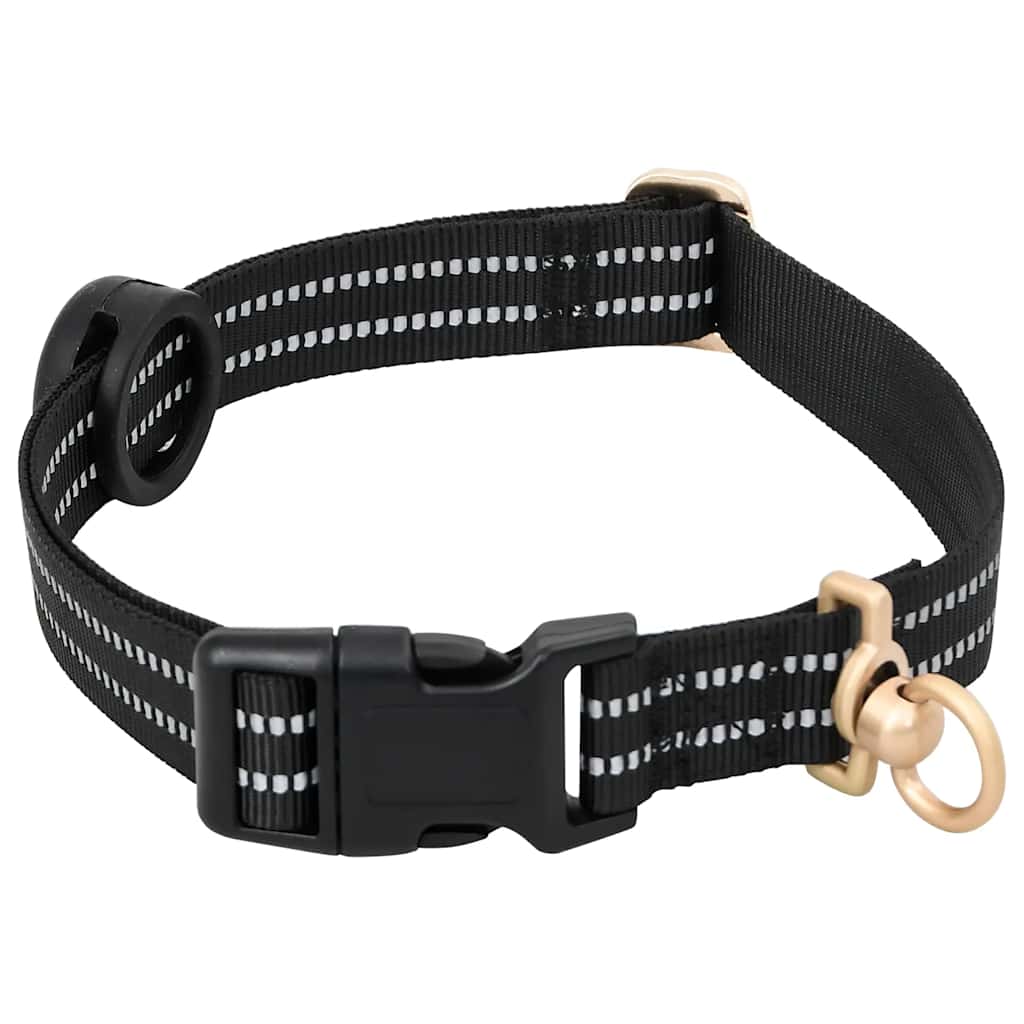 vidaXL Hundegeschirr mit Leine & Halsband Verstellbar Schwarz S
