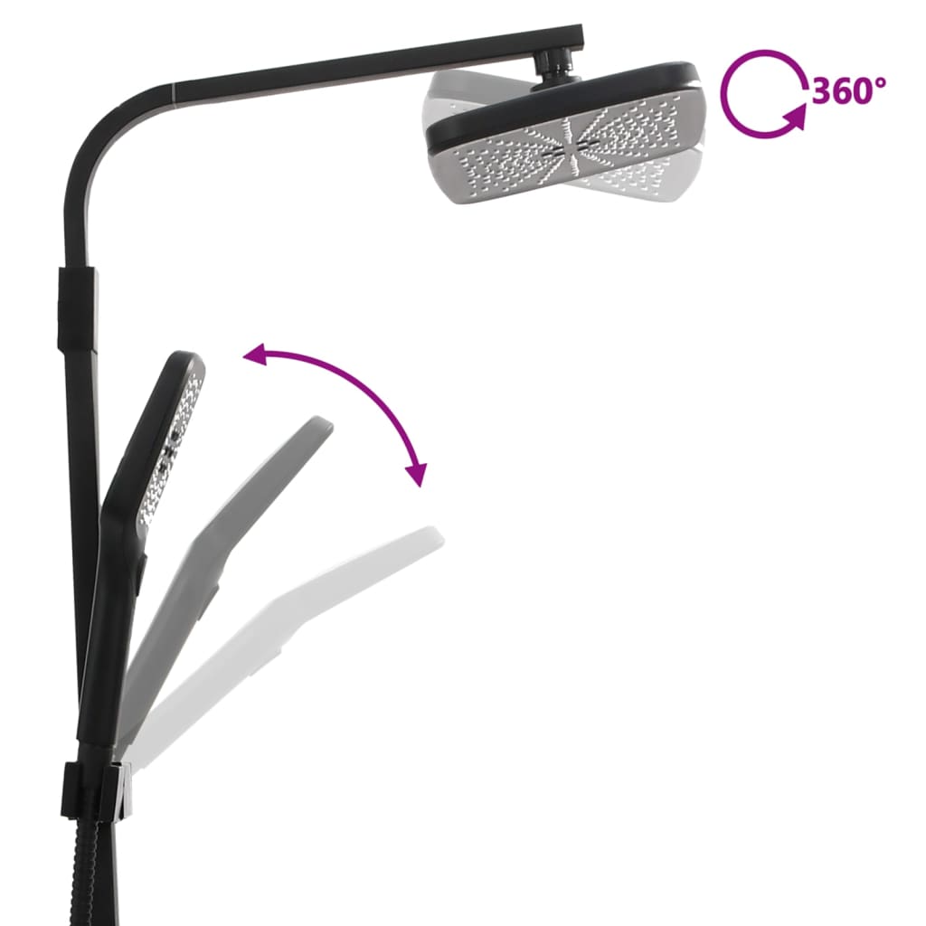 vidaXL Doppelkopf-Duschset mit Mischbatterie Schlauch Schwarz Messing