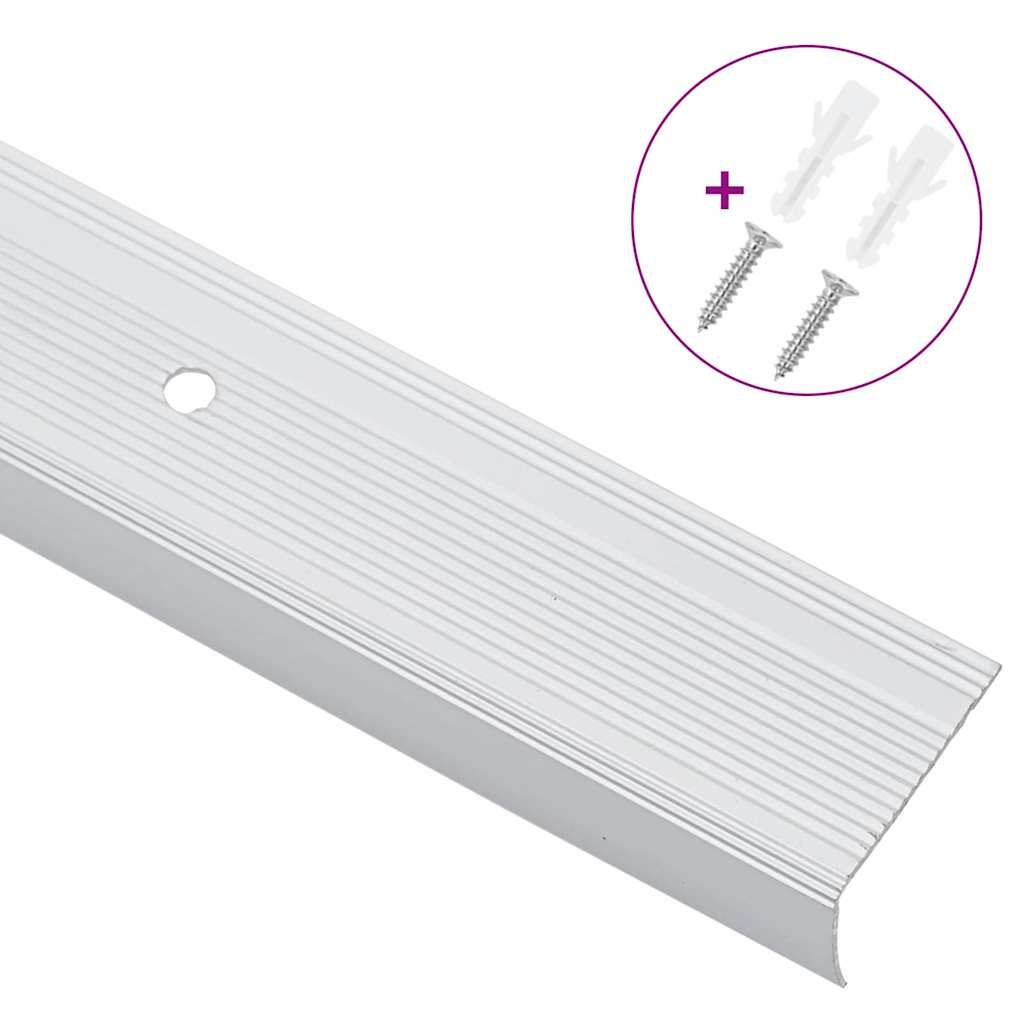 vidaXL Treppenkantenprofile 10 pcs Silber 67 x 3 x 2 cm Aluminium