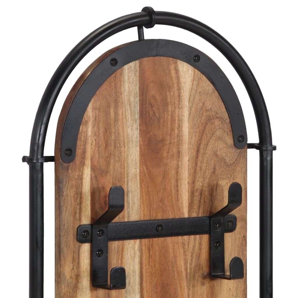 vidaXL Wandgarderoben mit 4 Haken 2 Stk. Massivholz Akazie