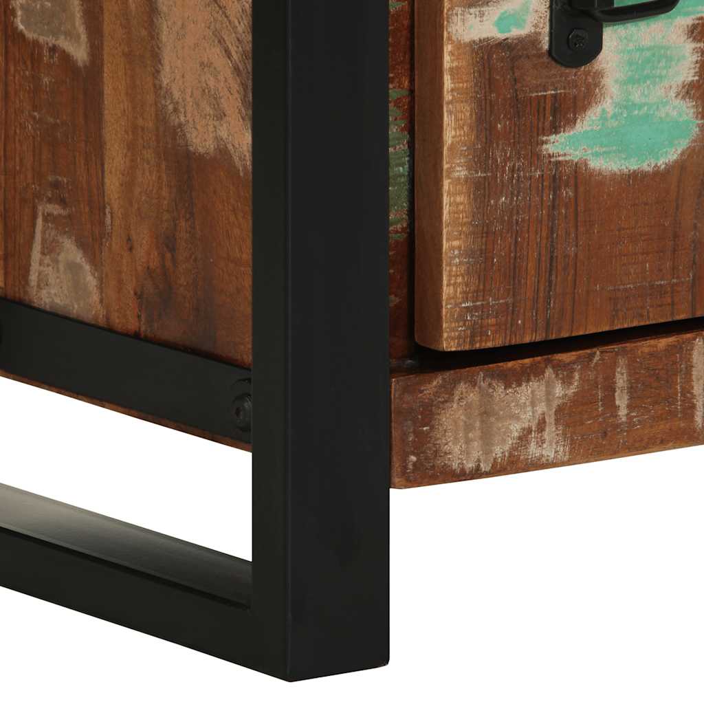 vidaXL Badschrank 40x30x90 cm Altholz Massivholz