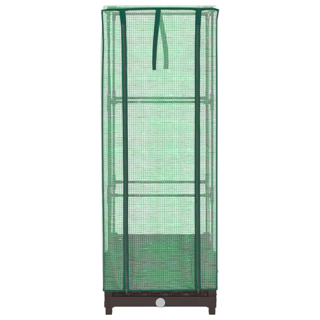 vidaXL Hochbeet mit Gewächshaus-Aufsatz Rattan-Optik 40x40x123 cm