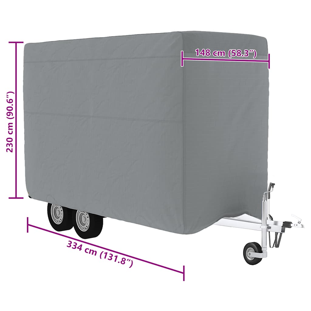 vidaXL Schutzhülle für Pferdeanhänger Grau 334x148x230 cm Vliesstoff