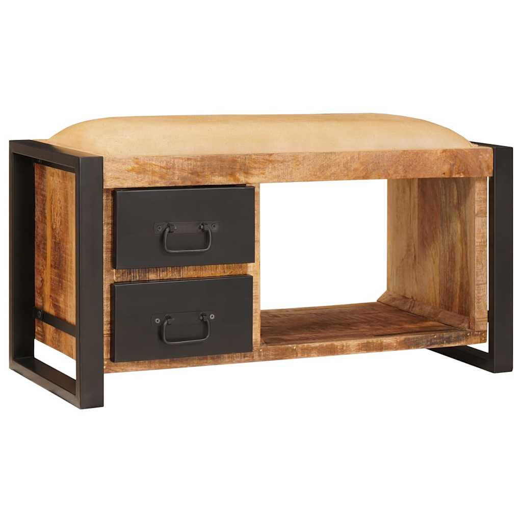 vidaXL Sitzbank mit Stauraum Braun 80 x 35 x 40 cm Massivholz Mango