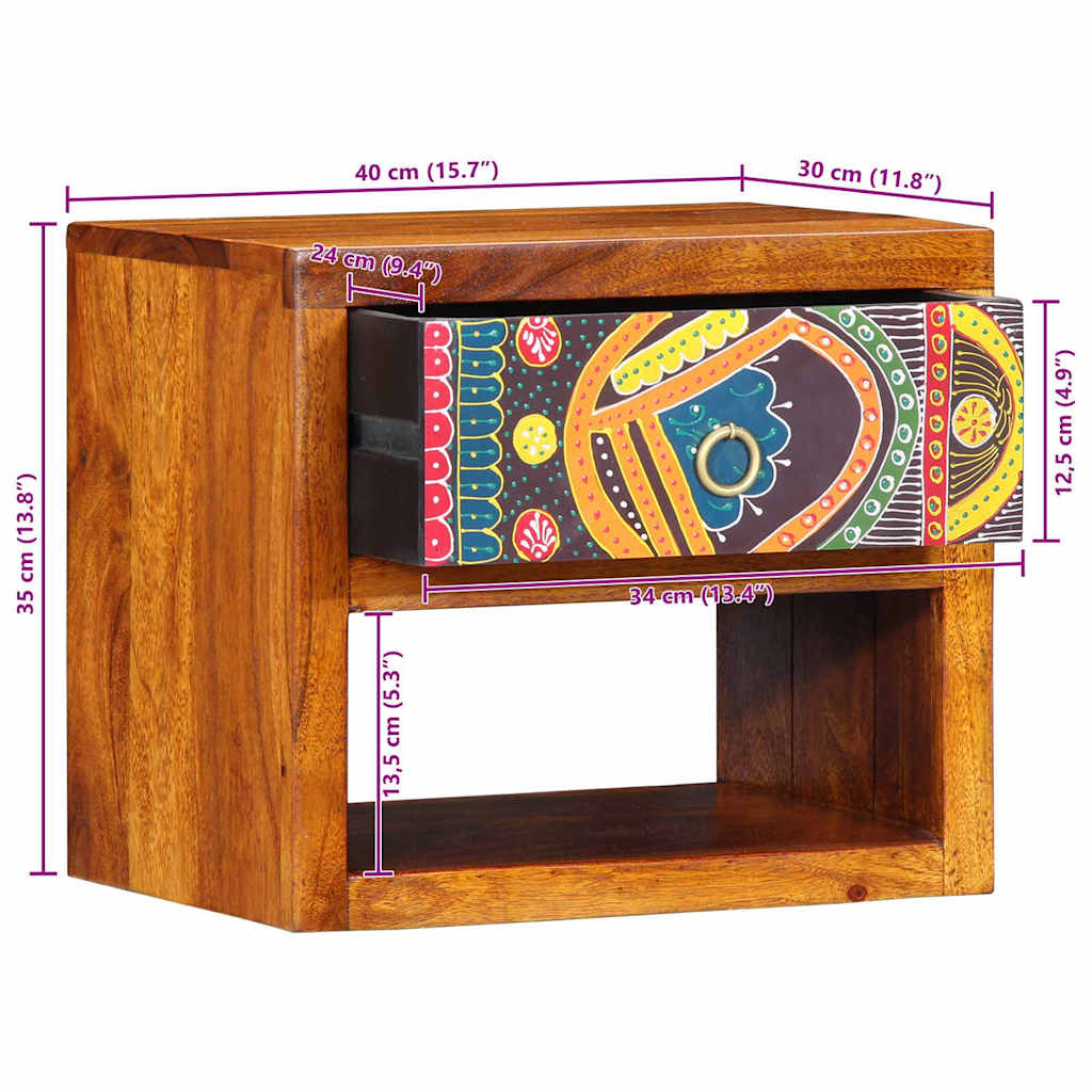 vidaXL Nachttisch Braun 40 x 35 x 35 cm Massivholz Akazie