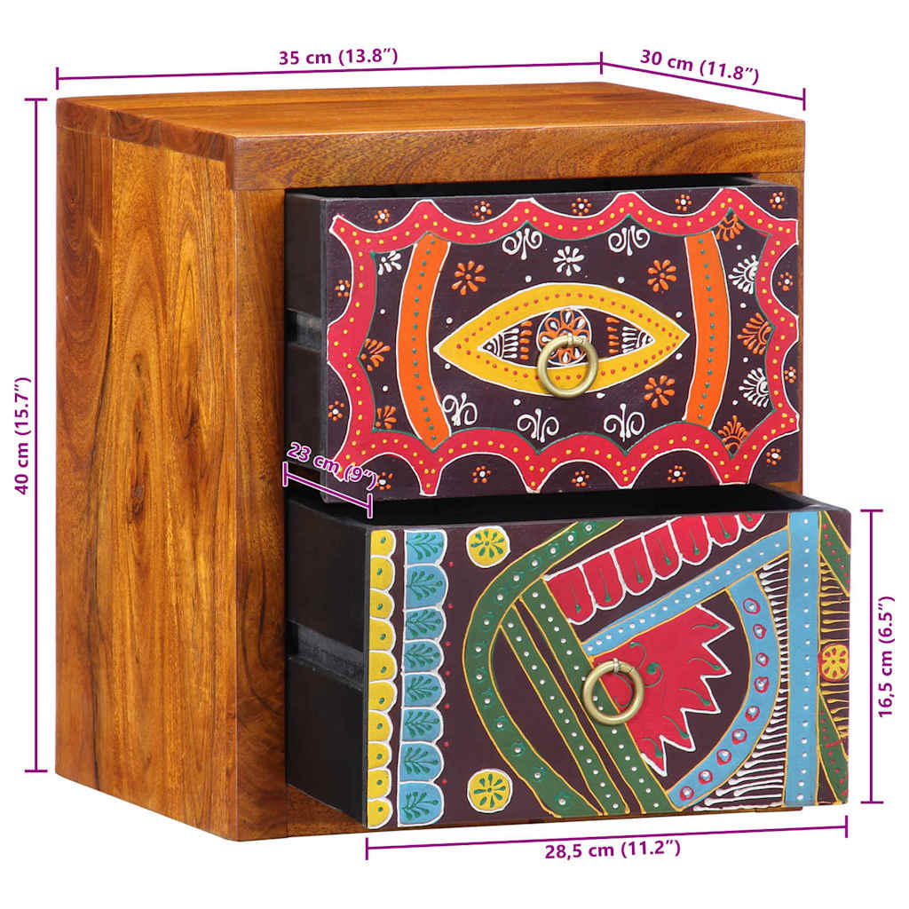 vidaXL Nachttisch Braun 35 x 30 x 40 cm Massivholz Akazie