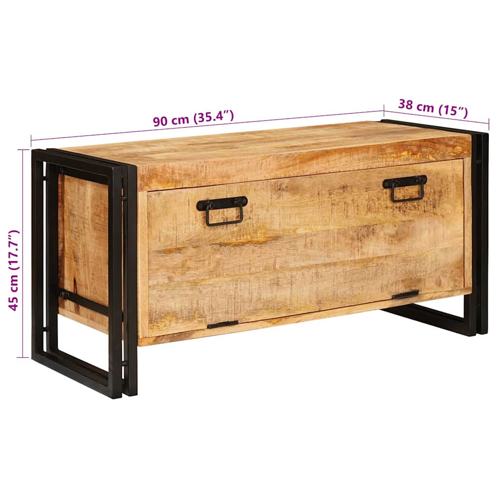 vidaXL Schuhschrank mit Tür Braun 90 x 38 x 45 cm Massivholz Mango