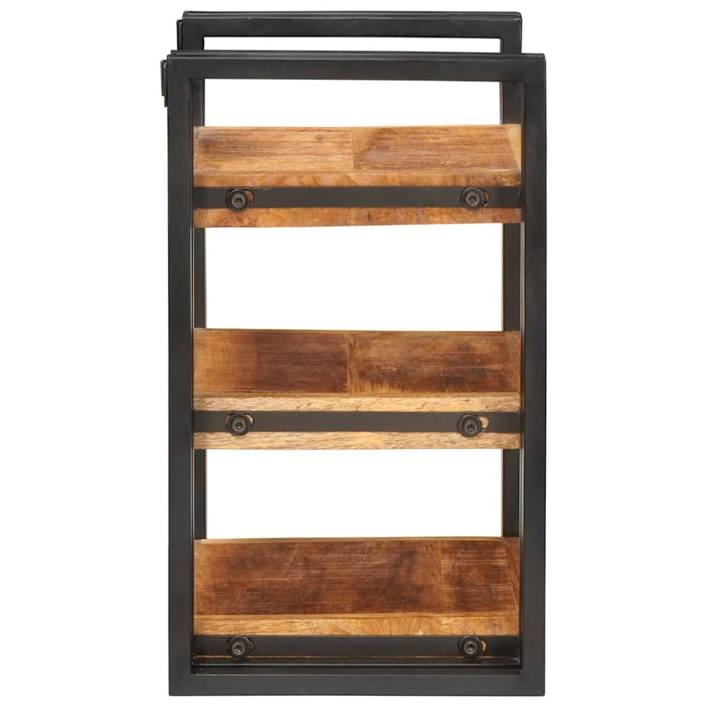 vidaXL Nachttisch Braun und Schwarz 38 x 33 x 58 cm Massivholz Mango