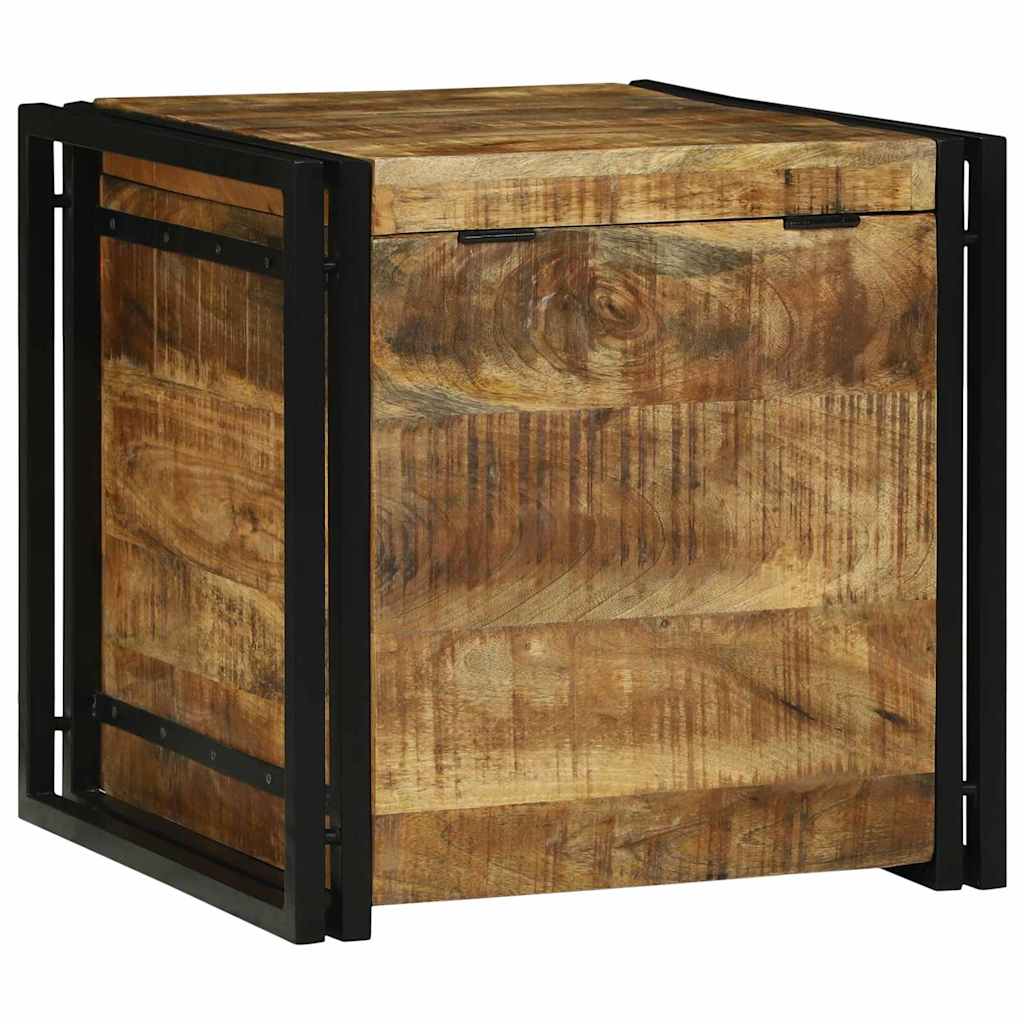 vidaXL Aufbewahrungsbox mit Speicher 50 x 50 x 50 cm Raues Mangoholz