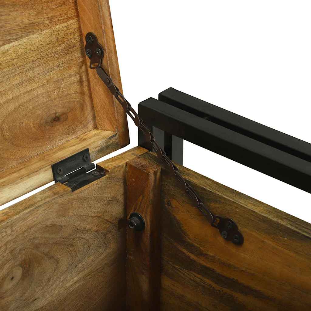 vidaXL Aufbewahrungsbox mit Speicher 50 x 50 x 50 cm Raues Mangoholz