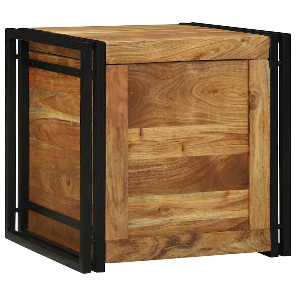 vidaXL Aufbewahrungsbox mit Speicher 50 x 50 x 50 cm Raues Mangoholz