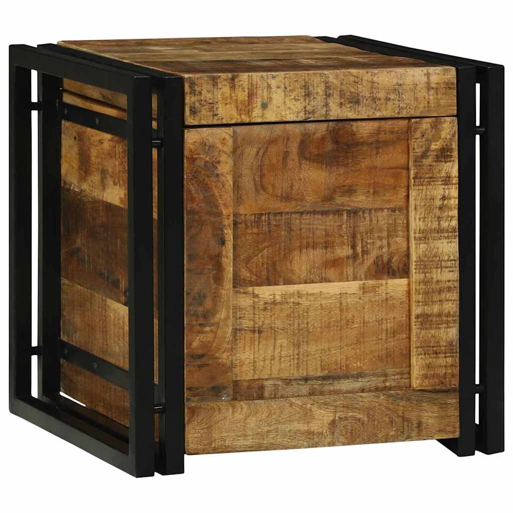 vidaXL Aufbewahrungsbox mit Speicher 50 x 50 x 50 cm Raues Mangoholz
