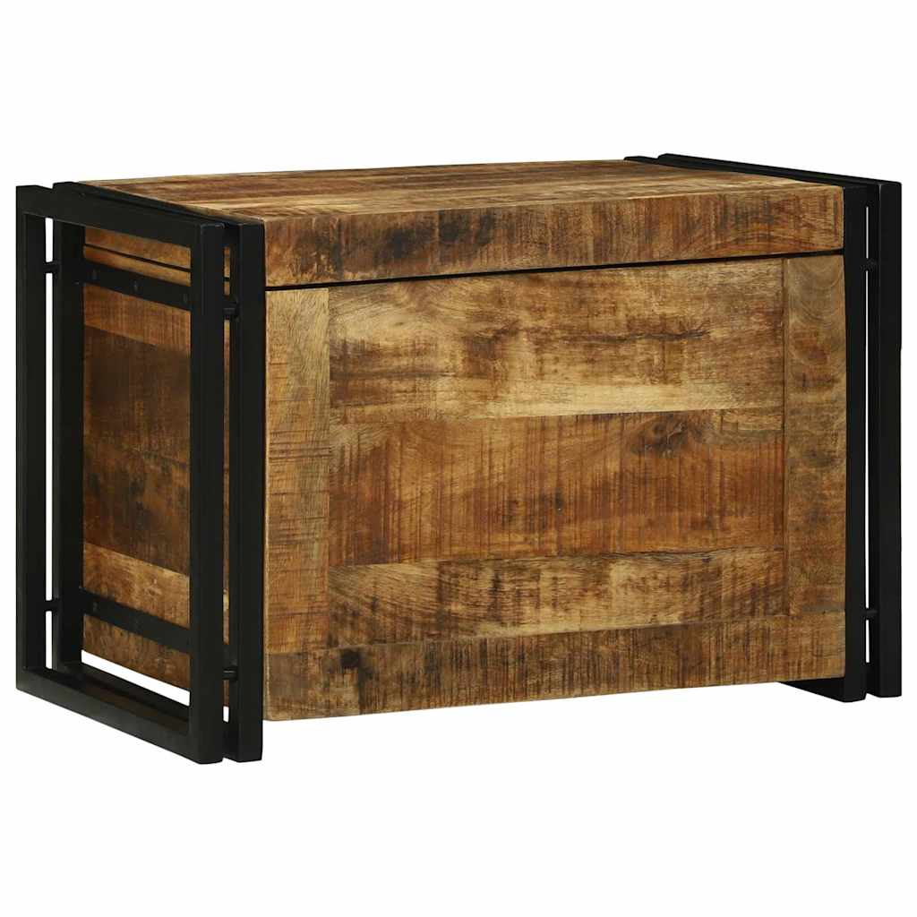vidaXL Aufbewahrungsbox mit Speicher 50 x 50 x 50 cm Raues Mangoholz