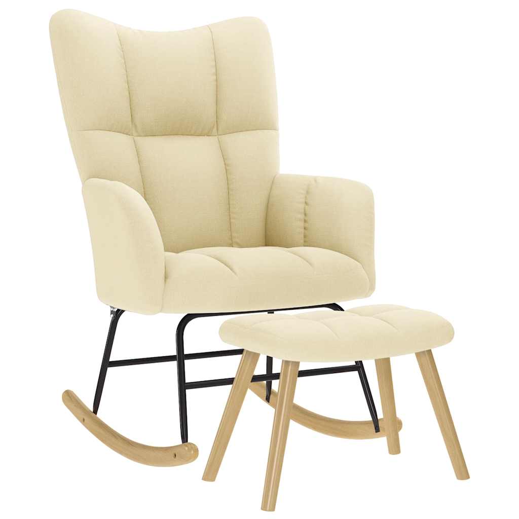 vidaXL Schaukelstuhl Wolkengrauer Stoff