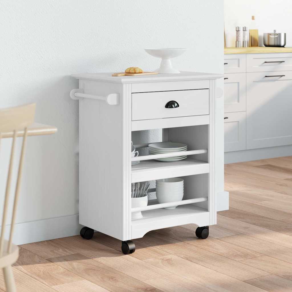 vidaXL Küchenwagen BODO Weiß 67,5x45x80 cm