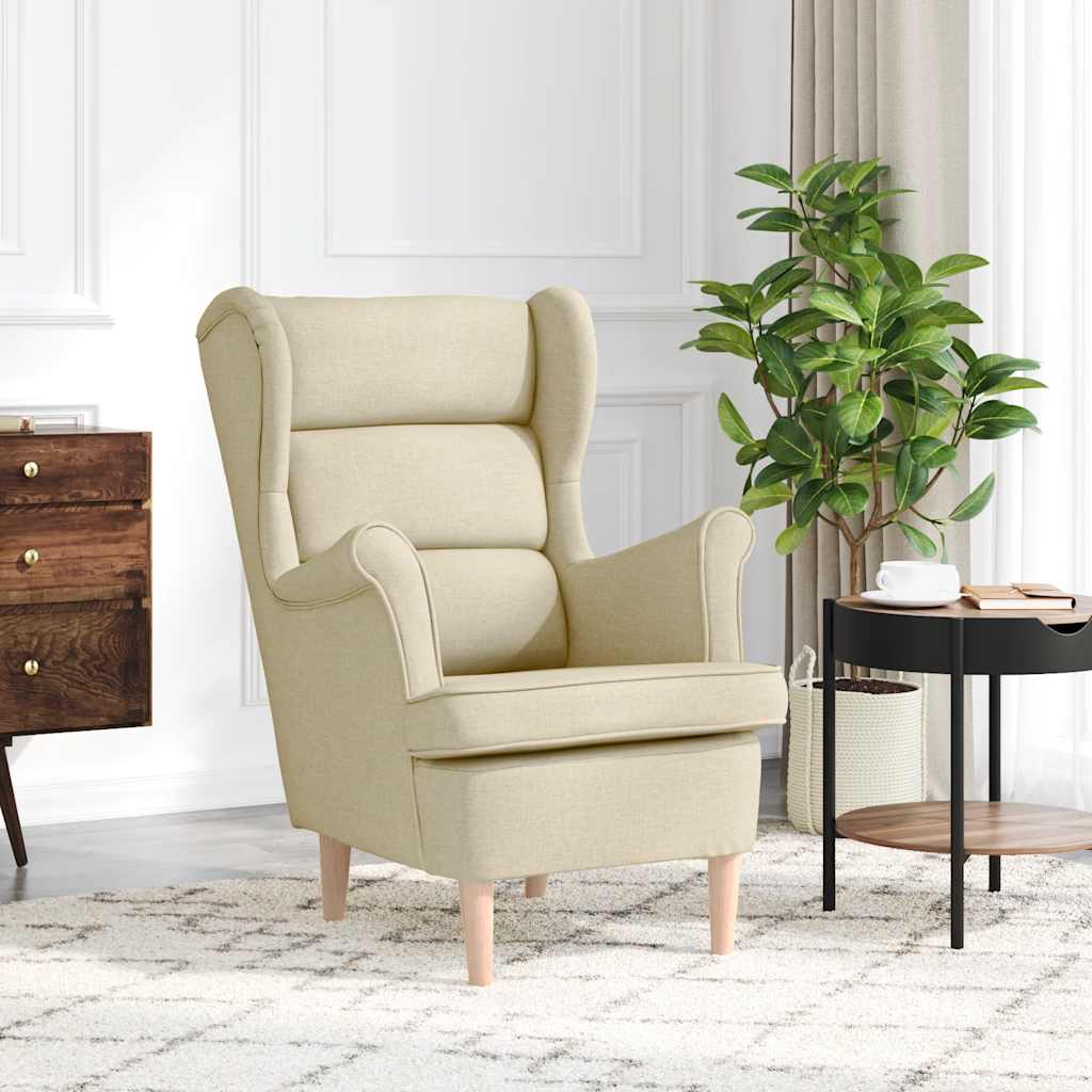 vidaXL Sessel mit Fußhocker Hellgrau Stoff