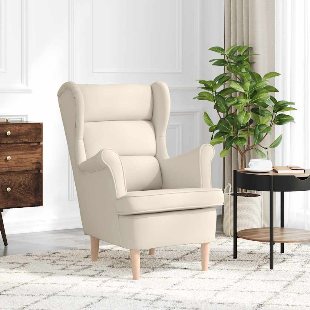 vidaXL Sessel mit Fußhocker Hellgrau Stoff