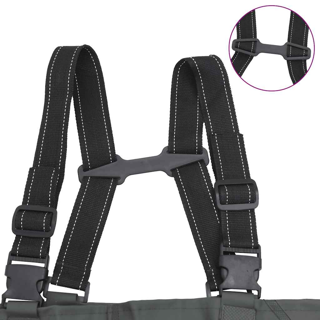 vidaXL Wathose mit Stiefeln und Gürtel Dunkelgrün Größe 38