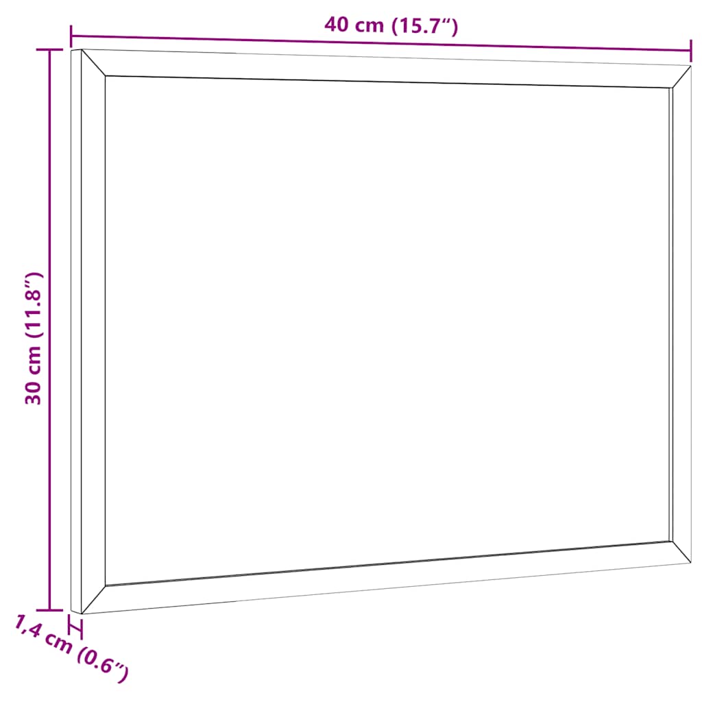vidaXL Magnetisches Whiteboard mit massivem Kiefernholzrahmen 40x30 cm