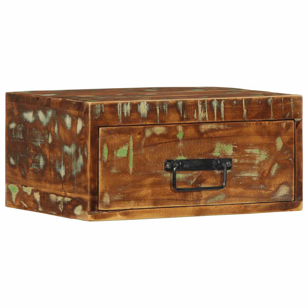 vidaXL Wand-Nachttisch Altholz Massiv