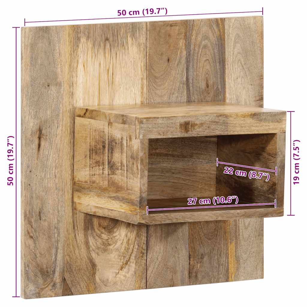 vidaXL Nachttisch 50x27x50 cm Raues Mango-Massivholz