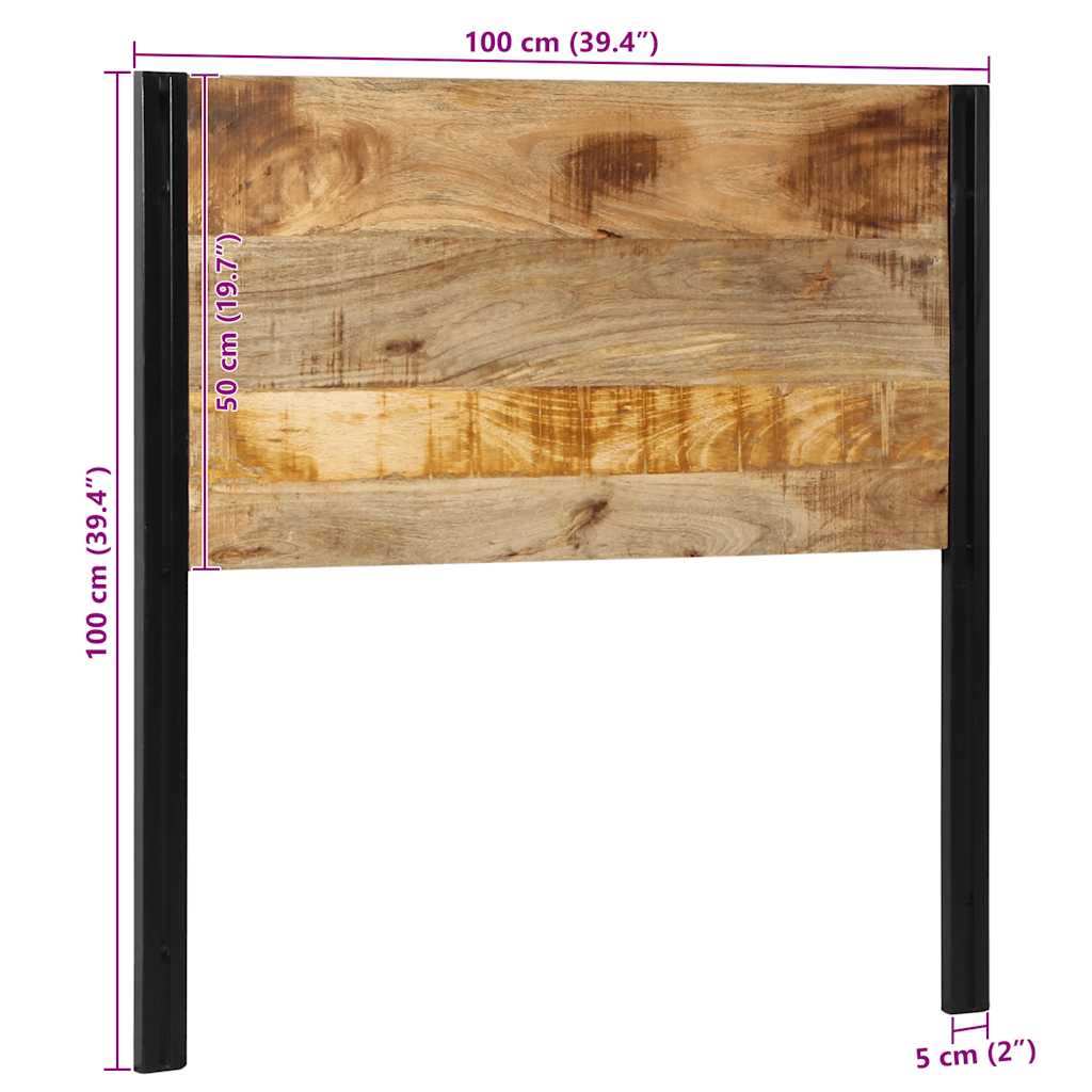 vidaXL Kopfteil 100 cm Massivholz Mango und Eisen