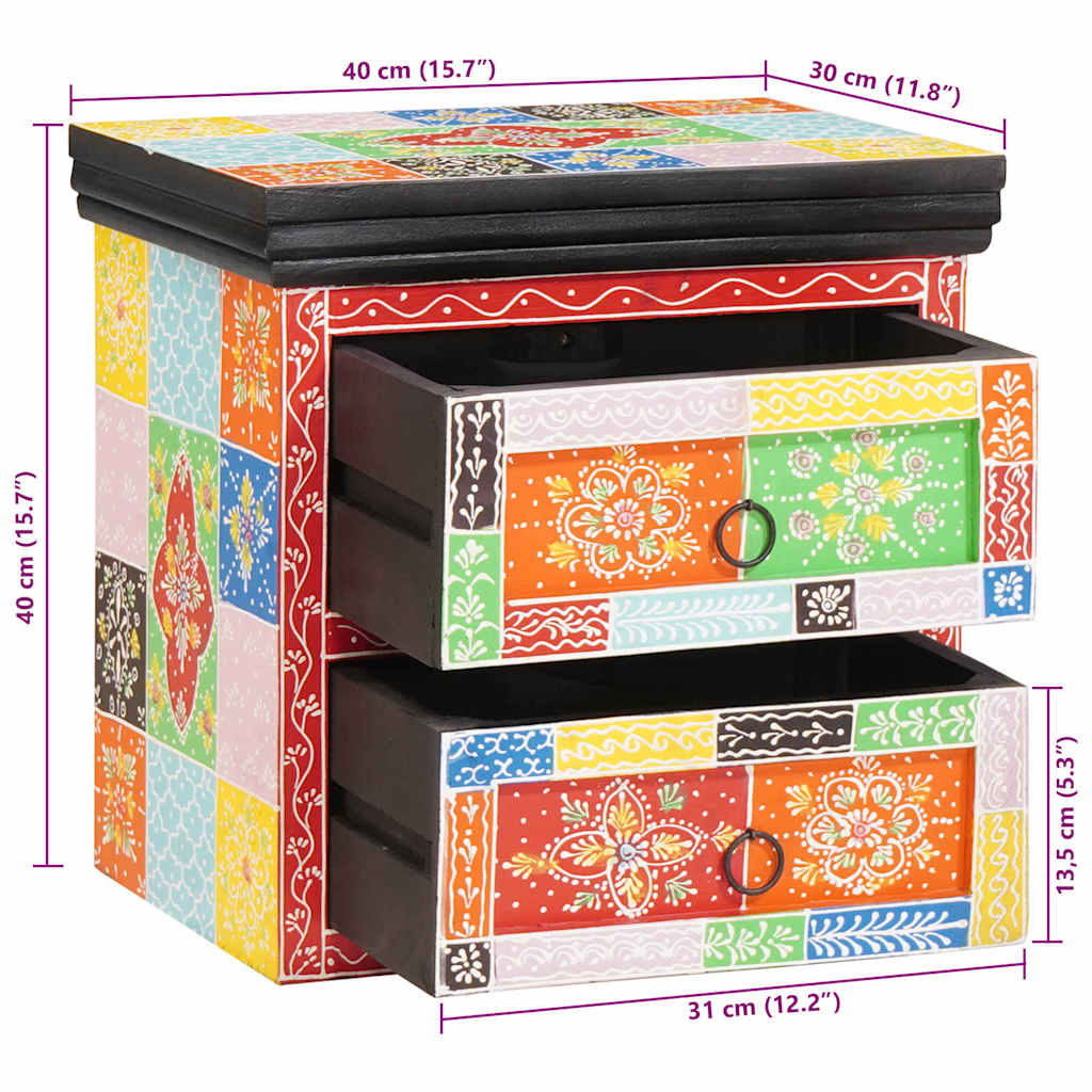 vidaXL Nachttisch mit Schubladen Mehrfarbig 40 x 30 x 40 cm